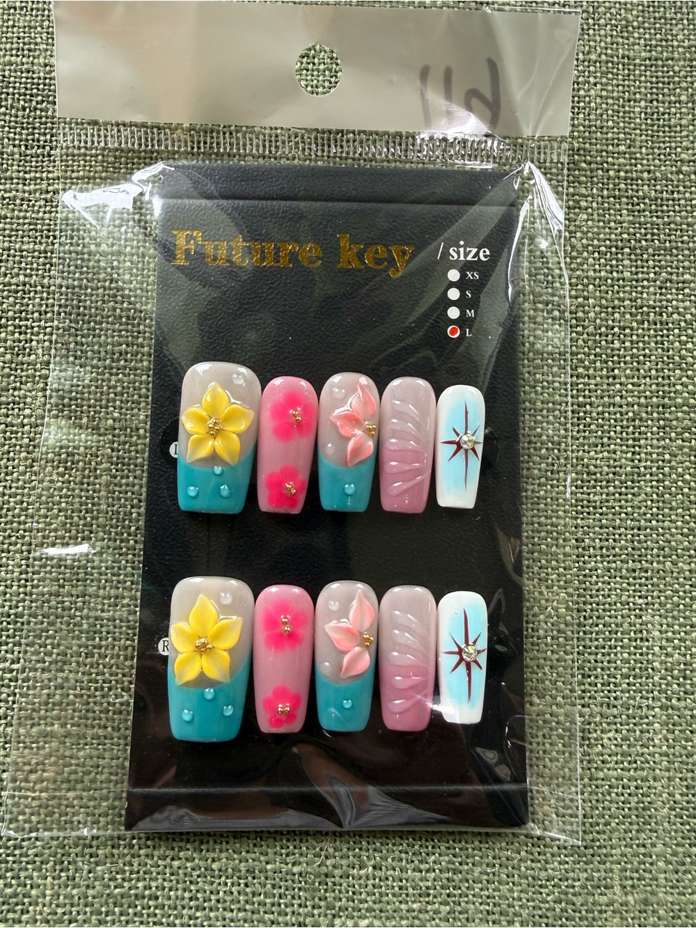 Future Key Hand Painted Press-On Nails